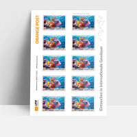 Gro&szlig;brief 10-er Bogen Unterwasserwelt internationale Briefmarke